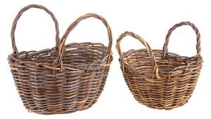 Set 2 Cesti Ovali in Vimini con Manici Larghezza 45 cm