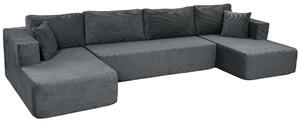 HOMCOM Divano Modulare 4 Posti con 2 Chaise Longue e 6 Cuscini, 369x152x78 cm, Grigio | Aosom Italy