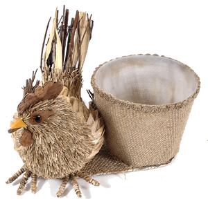 Set 2 Galli Decorativi con Contenitori 15 cm