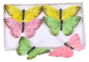 Set 12 Farfalle con Clip Larghezza 14 cm