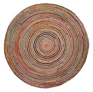 Tappeto rotondo Saht in iuta e cotone multicolore Ø 100 cm