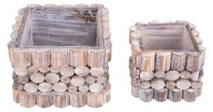Set 2 Quadrati in Legno H 13 cm H 11 cm