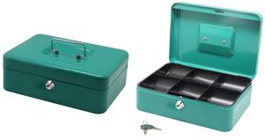 Cassette Portavalori per banconote in lamiera pesante con chiave BRIXO - Grande - 25x18x9 cm - Verde