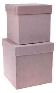 Set 2 Scatole Quadrate in Velluto H 265 cm
