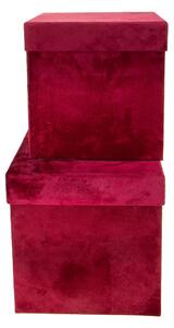 Set 2 Scatole Quadrate in Velluto H 265 cm