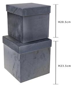 Set 2 Scatole Quadrate in Velluto H 265 cm