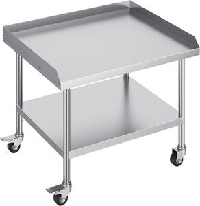 Tavolo da lavoro in acciaio inox - Tavolo da preparazione 762x914 mm - Tavolo mobile commerciale per la ristorazione - Postazione di lavoro in cucina di alta qualità - Uso versatile