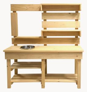 Set cucina giocattolo in legno da interno-esterno con accessori Mandu, set da 9