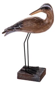 Set 2 Statuette Airone in Legno H 31 cm