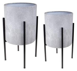Set 2 Vasi in Ferro con Alz 31x58 cm