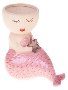 Set 2 Vasi Sirena Seduta 15 H 15 cm Rosa