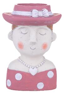 Set 2 Vasi Testa Donna con Capello H 27 cm