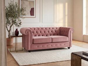 Divano 2 posti in Velluto Rosa pastello - CHESTERFIELD
