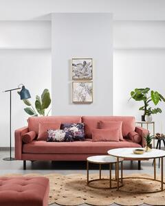 Poggiapiedi Debra 80 x 80 cm velluto rosa