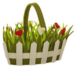 Set 3 Cassette Ovale con Manico e Cuori Larghezza 25 cm