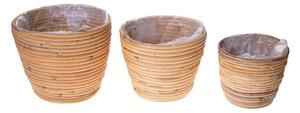 Set 3 Vasi in Rattan Diamentro 22 cm