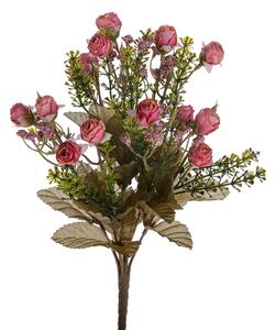 Set 3 Bouquet Artificiali Mini Rose Boccio 34 cm