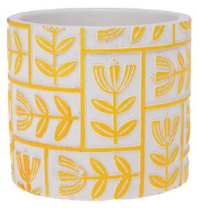 Set 3 Contenitori Decorativo Disegno Rilievo Ø 14 H 13 cm