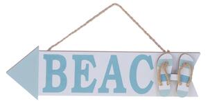 Set 3 Cartelli a Forma di Freccia con Scritta Beach Larghezza 39 cm