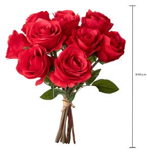 Set 3 Mazzi Artificiali Rose per 9 40 cm