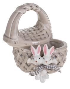 Set 4 Cestini Apribile con Conigli H 12 cm