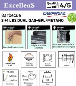 Barbecue a gas CAMPINGAZ 3 +1 LBS dual 3 bruciatori