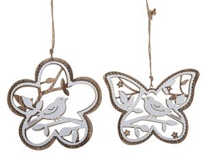 Set 6 Decori Fiore Farfalla H 14 cm