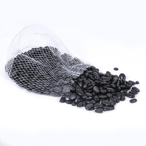 Set 8 Sassi Artificiali Decorativi Neri Mini di Fiume Peso 1 kg
