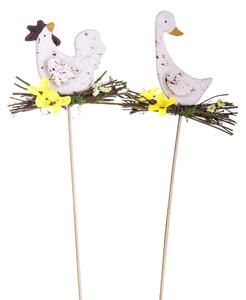Set 9 Rami in Legno Gallina e Oca H 36 cm