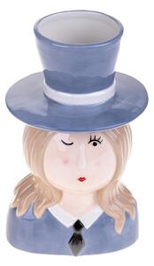 Vaso a Forma di Testa con Cappello H 25,4 cm