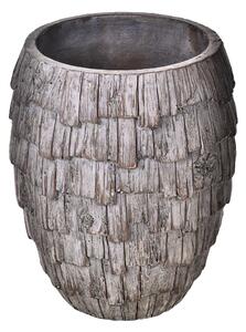 Vaso in Ceramica con Effetto Legno H 30 cm