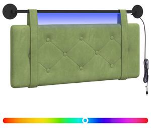 Testiera sospesa Con luce LED Verde chiaro Velluto