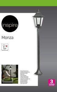 Lampione da giardino Monza H120 cm, E27 in alluminio, nero IP44 INSPIRE