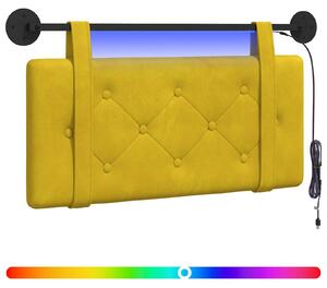 Testiera sospesa Con luce LED Giallo Velluto