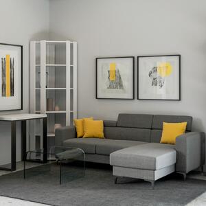 Libreria Angolare Moderna 5 Ripiani 60,3x60,3x205 cm in nobilitato Bianco