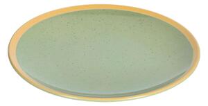 Piatto piano Tilia in ceramica verde chiaro