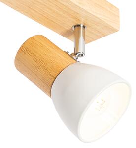 Faretto da soffitto in legno con 3 luci bianche orientabili - Thorin
