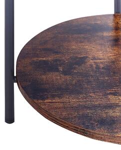 Tavolino in legno scuro con truciolare di ferro Nero ø 41 cm ripiano rotondo vassoio rimovibile piano industriale soggiorno camera da letto Beliani