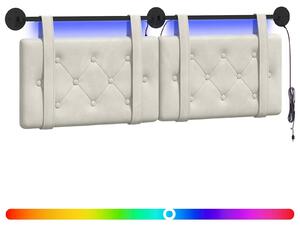 Testiera sospesa Con luce LED Crema Velluto