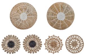 Set di 6 piatti da appendere decorativi in alghe naturali con decorazioni da parete in stile africano Beliani