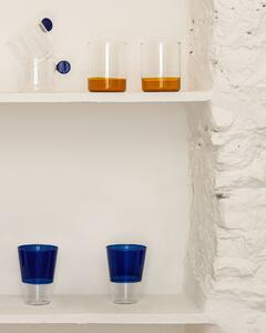 Bicchiere Murielle in vetro trasparente e blu