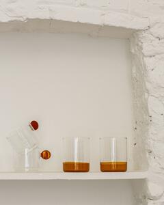 Bicchiere Murielle in vetro trasparente e arancione