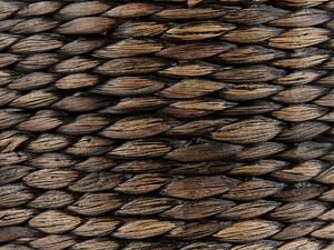 Pouf in giacinto d'acqua marrone naturale 40 cm imbottitura in polistirolo stile boho Beliani