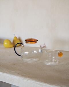 Bicchiere Murielle in vetro trasparente e arancione