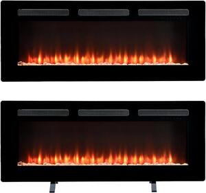 Camino elettrico Sierra 48" / 122 cm - Camino elettrico con riscaldamento e effetto fiamma realistico - Può essere installato, appeso o posizionato a pavimento - Controllo tramite app - 121,9 cm