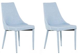 Set di 2 sedie da pranzo con rivestimento in tessuto azzurro moderno stile eclettico Beliani