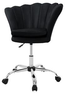 Sedia da ufficio in velluto, colore nero - Altezza regolabile da 49 a 59 cm - Dimensioni 68x68x90 cm - Struttura in metallo - Adatta per l'ufficio e il lavoro da casa
