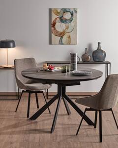 Tavolino Rewena con piano porcellanato marrone, gambe in acciaio finitura nera 45 x 30 cm
