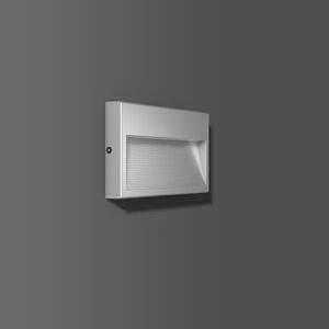 RZB Brick EVO, 10 W, 180 lm, 840, argento, applique on/off, L 240 P 120 A 24, vetro trasparente 581634.004.1