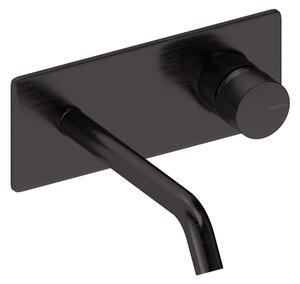 SANYCCES LOOP K ColdOpen Rubinetto lavabo da incasso a parete con sporgenza di 18 cm, nero metallizzato
